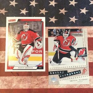 Martin Brodeur New Jersey Devils hockey cards, 2 cards, NHL